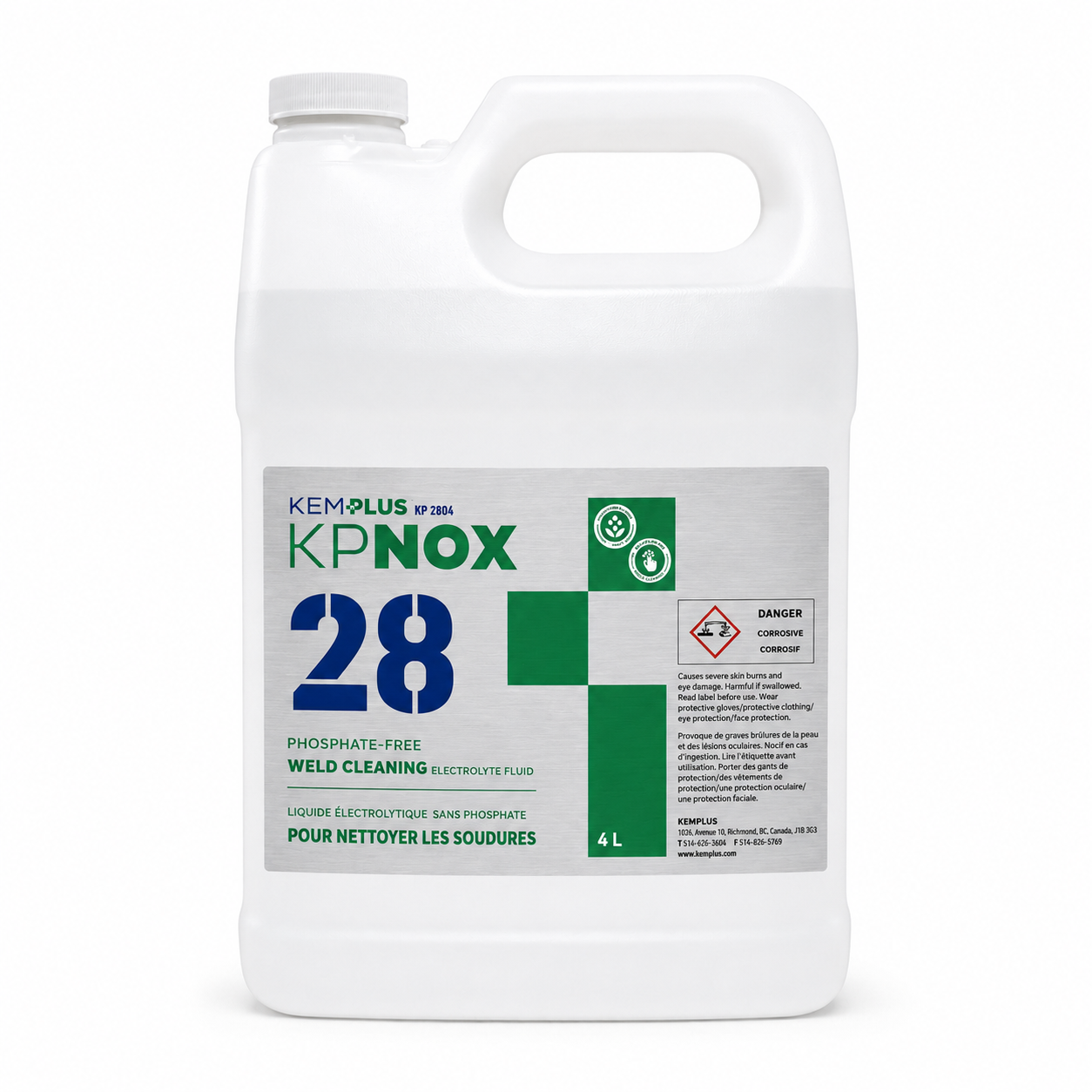 Eco-friendly TIG weld cleaning and passivating electrolyte solution, phosphoric acid-free alternative to SURFOX-T.