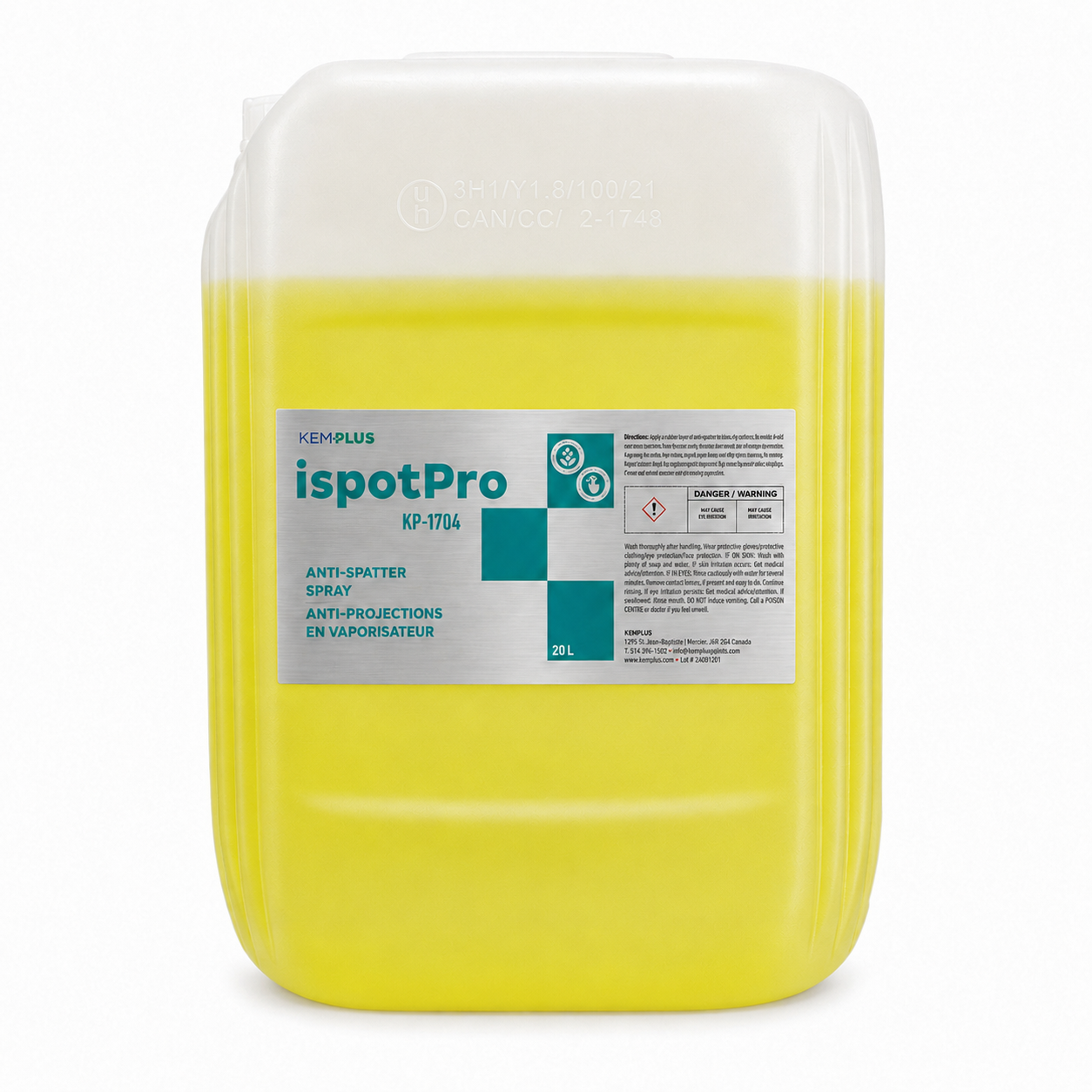 Kemplus KPSPOT pH-neutral anti-spatter spray bottle for stainless steel, steel and aluminum welding.